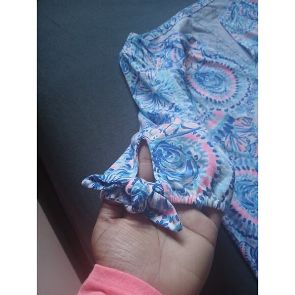 Lilly Pulitzer Easley V-Neck Knit Dress Blue Shell Print Women’s Large - Picture 5 of 8